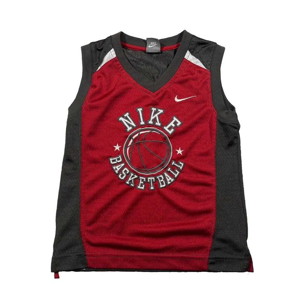 Vintage Nike Basketball Jersey Red Black Youth 3T Embroidered